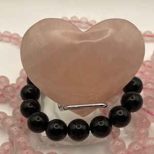 Heart Shaped Rose Quartz Palm Stone